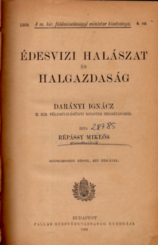 Rpssy Mikls - desvizi halszat s halgazdasg (1909)