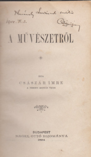 Csisz�r Imre - A m�v�szetr�l