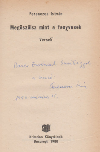 Ferenczes Istvn - Megszlsz mint a fenyvesek
