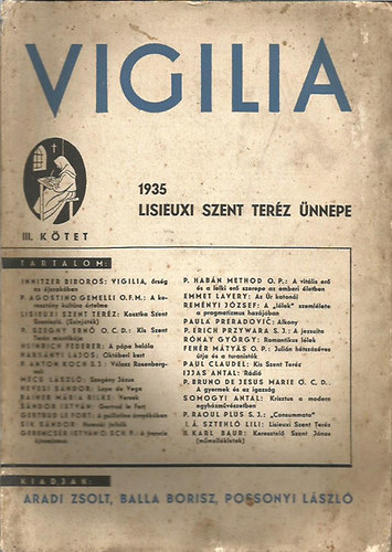 Possonyi Lszl szerk. - Vigilia 1935 III.