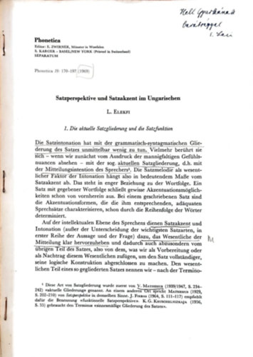 L. Elekfi - Satzperspektive und Satzakzent im Ungarischen