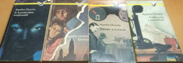 Agatha Christie - 4 db Agatha Christie: A kristlytkr meghasadt; jfltjt; Gloriett a hullnak; Gyilkossg a paplakban