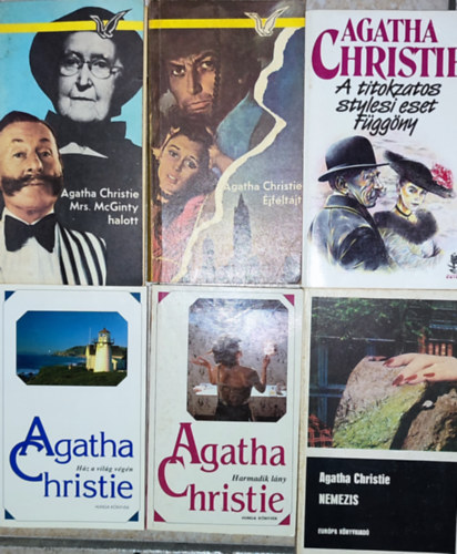 Agatha Christie - 6db Agatha Christie knyv - Hz a vilg vgn; Harmadik lny; Nemezis; A titokzatos stylesi eset-Fggny; jfltjt; Mrs. McGinty halott