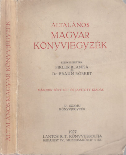 Pikler-Braun - ltalnos magyar knyvjegyzk