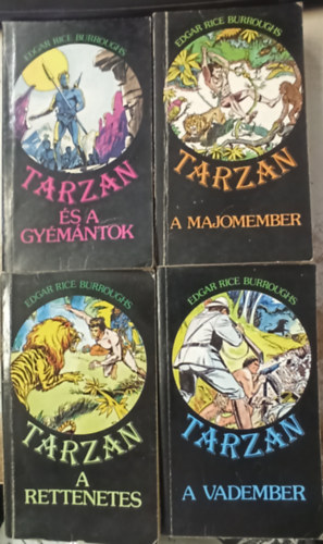 Edgar Rice Burroughs - 4 db tarzan: A majomember  +A  vadember +A rettenetes +s a gymntok