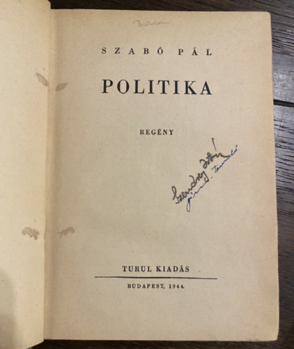 Szab� P�l - Politika