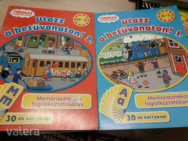 Thomas, a g�zmozdony: Utazz a bet�vonaton! 1-2. (Mem�riaj�t�kos foglalkoztat�k�nyv (A-L) �s (M-Z) - 2X30 db k�rty�val