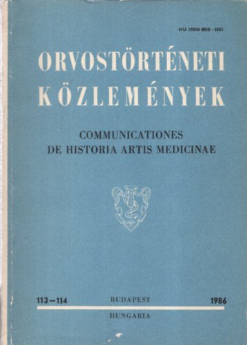 Orvostrtneti kzlemnyek 113-114. 1986