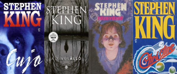 Stephen King - 4 db Stephen King regny:  A kvlll + Tzgyjt + Cujo + Christine