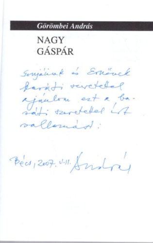 Görömbei András - Nagy Gáspár Kalligram - dedikált