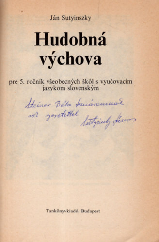 Sutyinszky Jnos - Hudobn vychova 5 o.