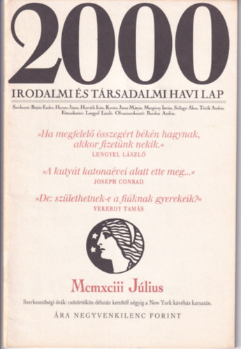 2000 Irodalmi s Trsadalmi Havi Lap - 1993. Jlius