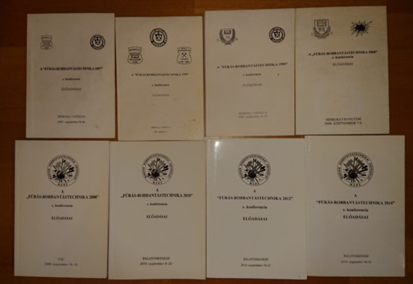 8 "Frs-robbantstechnika" cm konferencia eladsainak leirata: 1995, 1997, 1999, 2004, 2008, 2010, 2012, 2014,