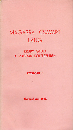 Bnyei Jzsef  (vlogatta s szerkesztette) - Magasra csavart lng (Krdy Gyula a magyar kltszetben)