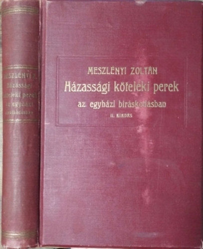 Meszlnyi Zoltn - Hzassgi ktelki perek az egyhzi brskodsban