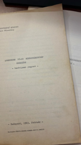 Commodore VC-20 mikroszámítógép kezelése -tanfolyami jegyzet- összefoglaló-BASIC példatár