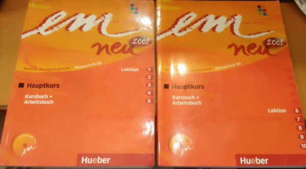 Susanne Schwalb Michaela Perlmann-Balme - 2 db nyelvknyv: Em Neu 2008 - B2 - Abschlusskurs (Kursbuch + Arbeitsbuch) - Lektion 1-5 + 6-10)