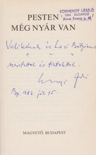 Sumonyi Zolt�n - Pesten m�g ny�r van (Dedik�lt)