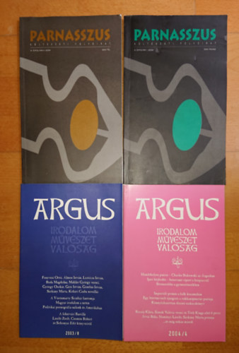 2 Argus és 2 Parnasszus folyóiratszám: Argus 2003/8, 2004/4 - Parnasszus 2003/tél, 2004/tavasz