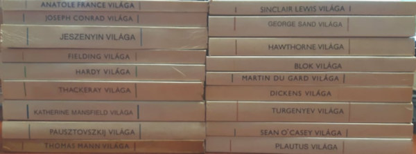 18db Írók Világa: Sinclair Lewis világa, George Sand világa, Hawthorne világa, Blok világa, Martin Du Gard világa, Dickens világa, Turgenyev világa, Sean O'Casey világa, Plautus világa, Anatole France világa, Joseph Conrad világa, Jesze