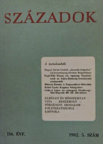 Urbn szerk.; Pl; Tilkovszky - Szzadok 116. vf. 1982/5.
