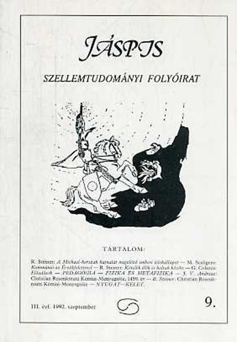 Jspis - Szellemtudomnyi folyirat - III. vf. 9. - 1992. szeptember