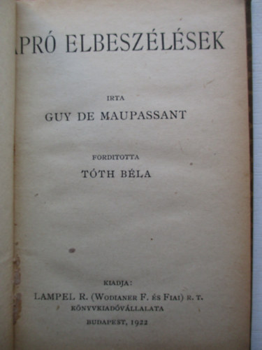 Guy De Maupassant - Apr elbeszlsek