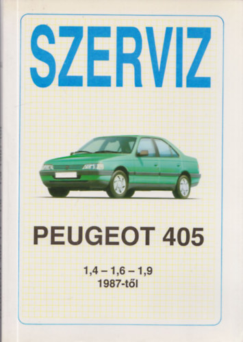 Peugeot 405 1,4 - 1,6 - 1,9 1987-tl (Szerviz)