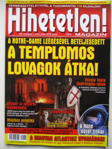 Hihetetlen! magazin XIX. vfolyam 7. szm 2019 jlius