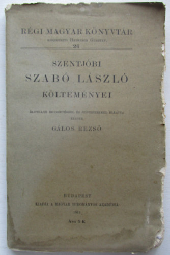 Szentjóbi Szabó László költeményei