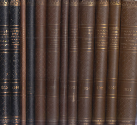 Trfy Gyula dr.  (szerk.) - 12 db. Corpus Juris Hungarici- Magyar trvnytr (1915-1918, 1920-1927)- Millenniumi emlkkiads