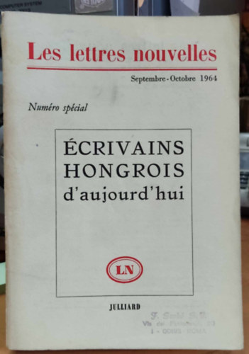 Maurice Nadeau - Écrivains Hongrois d'aujourd'hui - Les lettres nouvelles septembre-octobre 1964