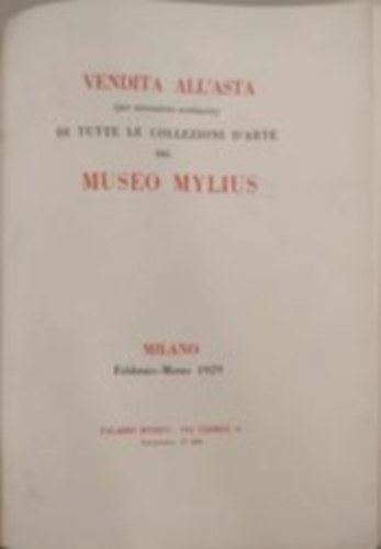 Di tutte le collezioni d'arte de Museo Mylius (A Mylius Mzeum sszes mvszeti gyjtemnybl - Olasz nyelv)
