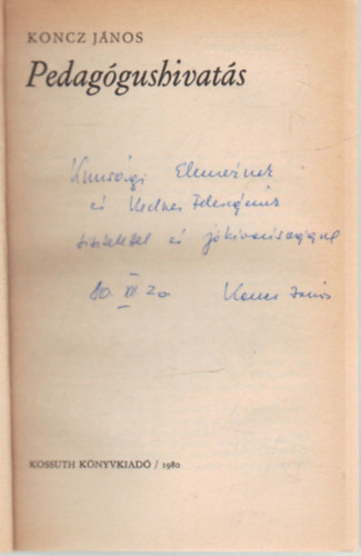 Koncz Jnos - Pedaggushivats