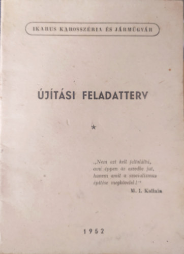 ismeretlen - �j�t�si Feladatterv / Ikarus Karossz�ria �s J�rm�gy�r