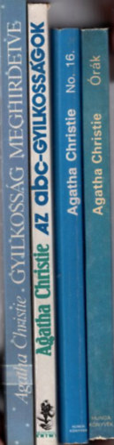 Agatha Christie - 4 db Agatha Christie krimi: Órák + No. 16. + Abc gyilkosságok + Gyilkosság meghirdetve