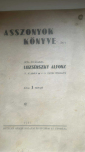 Luzs�nszky Alfonz - Asszonyok k�nyve