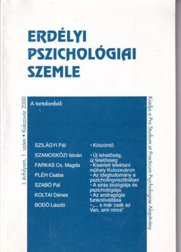 Erd�lyi Pszichol�giai szemle I. �vfolyam I. sz�m 2000
