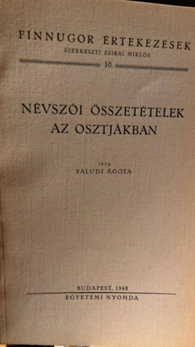 Faludi Ágota - Névszói összetételek az osztjákban