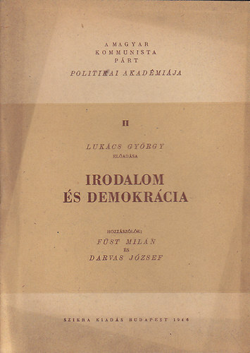 Lukcs Gyrgy - Irodalom s demokrcia