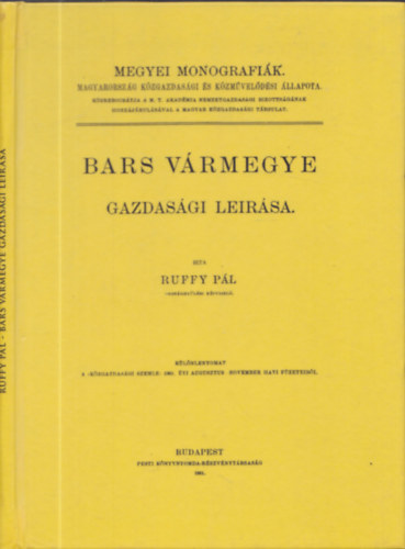 Ruffy P�l - Bars v�rmegye gazdas�gi le�r�sa