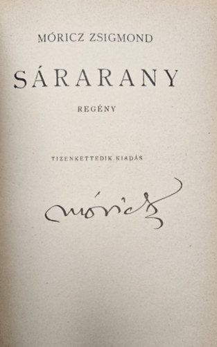 Mricz Zsigmond - Srarany (Alrt)