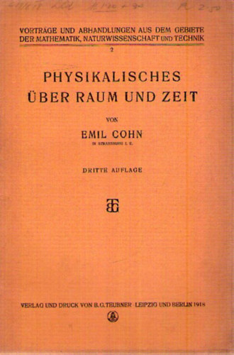 Emil Cohn - Physikalisches über Raum und Zeit