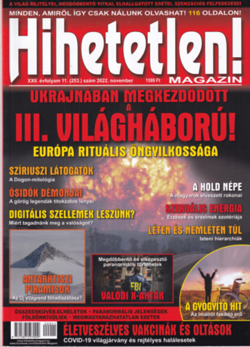 Hihetetlen magazin XXII. vfolyam 11. (253.) szm 2022. november