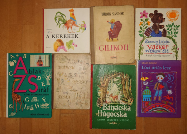 Kormos Istv�n, T�r�k S�ndor, Szab� L�rinc, Grimm testv�rek V. Szutyejev - 6 klasszikus mesek�nyv aj�nd�k Ablak-Zsir�ffal: Kerekek, Vackor vil�got l�t, Gilikoti, H�rom arany alma, L�ci �ri�s lesz, B�ty�cska, h�gocska + aj�nd�k Ablak-Zsir�f