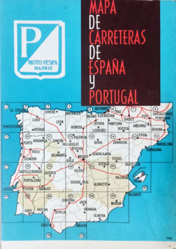 Mapa de Carreteras de Espana y Portugal - Moto Vespa Madrid