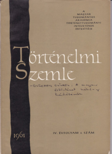 Moln�r Erik - T�rt�nelmi Szemle (IV. �vf. 4. sz�m 1961)