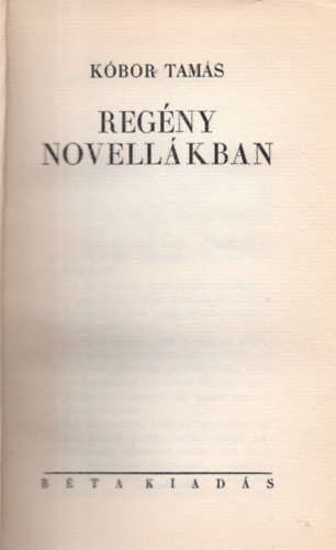 Kbor Tams - Regny novellkban (K.T.vl.munki)