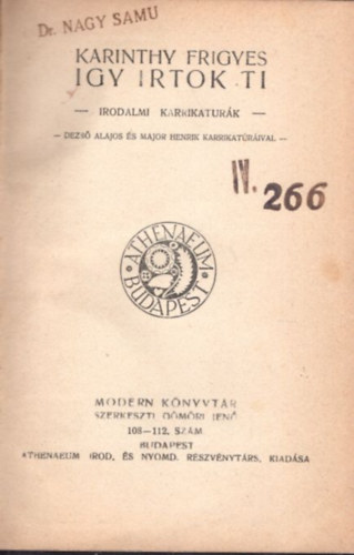 Karinthy Frigyes - gy rtok ti (1. kiads)