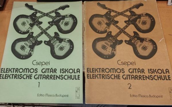 Csepei Tibor - 2 db Elektromos gitr iskola I-II. (1-2.) - Elektrische gitarrenschule (Editio Musica, Budapest)
